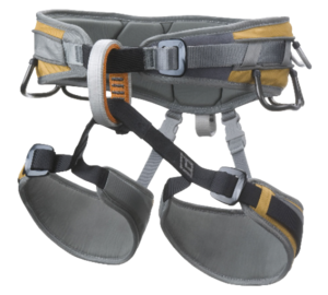 Bulky, heavier looking harness with a thick waist belt and leg loop for maximum comfort.