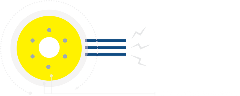 A diagram of a hub motor. 